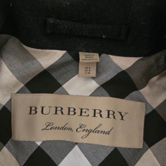 Burberry London Wool Cashmere Midi Coat with Belturb - Picture 3 of 4